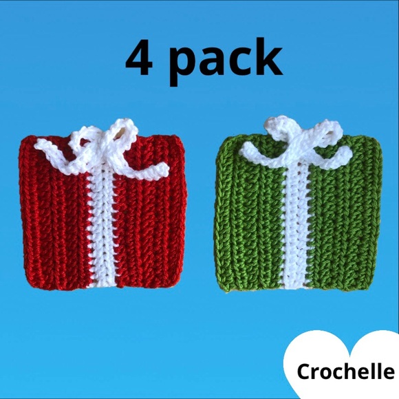 Hand Crafted Other - Crochet Christmas Present Coasters (4 pack)